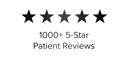 1000+ 5-star patient reviews graphic